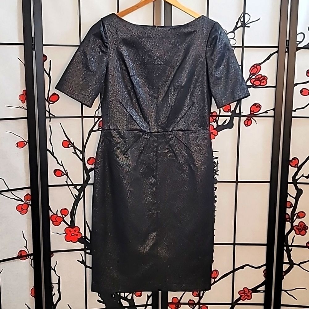 Jill Jill Stuart Metallic Black Short Sleeve Dress